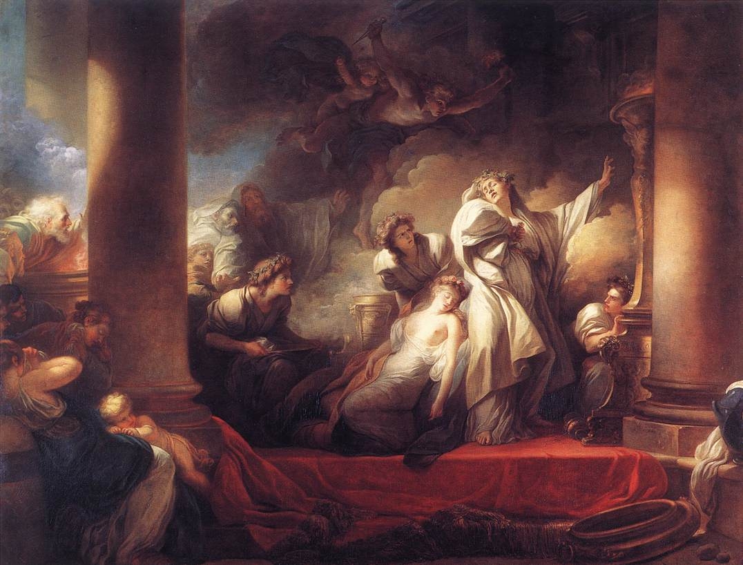 Fragonard, Jean-Honore (1732-1806), Jean-Honore - Coresus Sacrificing himselt to Save Callirhoe.JPG